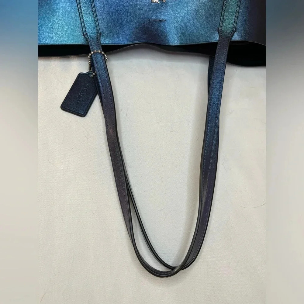 Coach Metallic Hologram Avenue Tote F37871 | Iridescent Leather Bag Large - Picture 10 of 16
